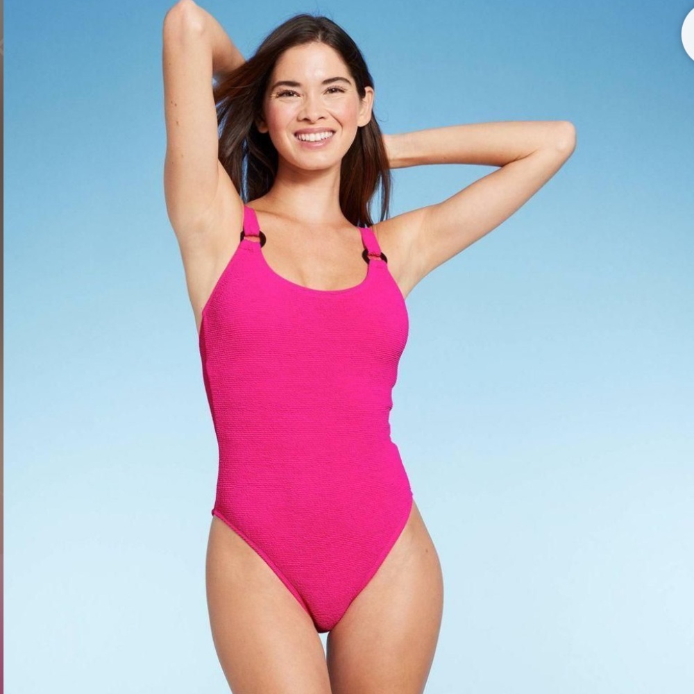 Shade & Shore Pink One Piece Swimsuit High-Cut Sleek Design